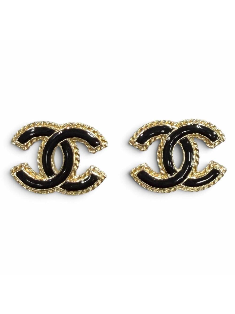 Chanel Cc Logo Earrings Gold-Tone Metal #371303C96B